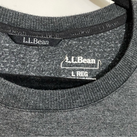 LL bean women gray crewneck long sleeves  plain top - Picture 4 of 11
